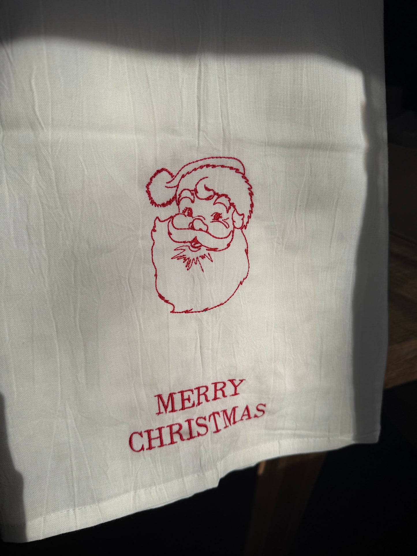 Vintage Santa | Embroidered Holiday Towel