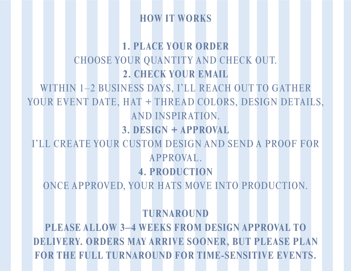Custom Event Embroidered Hats