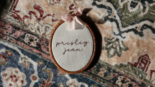 Custom Embroidered Name Hoop