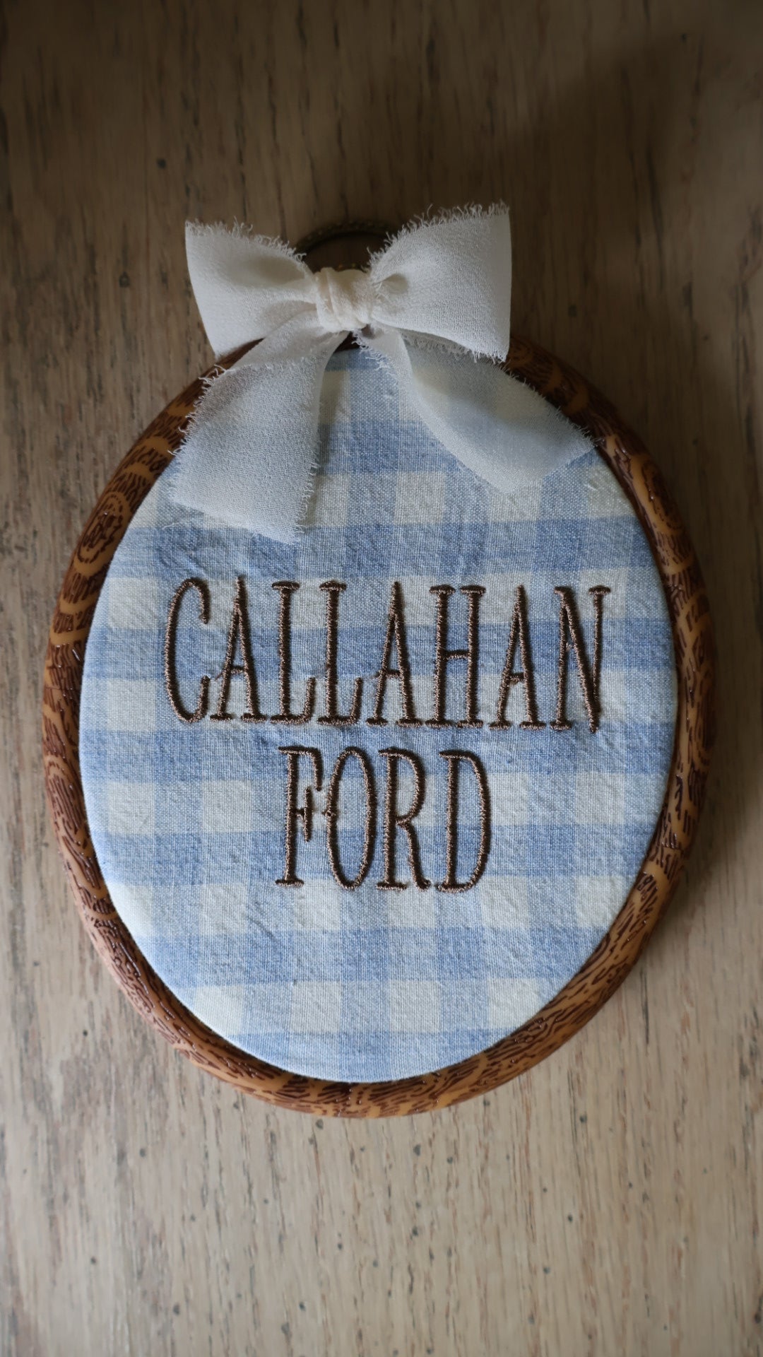 Custom Embroidered Name Hoop